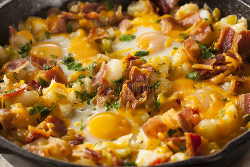 Homemade Hearty Breakfast Skillet royalty free stock photos Homemade Hearty Breakfast Skillet royalty free stock photos