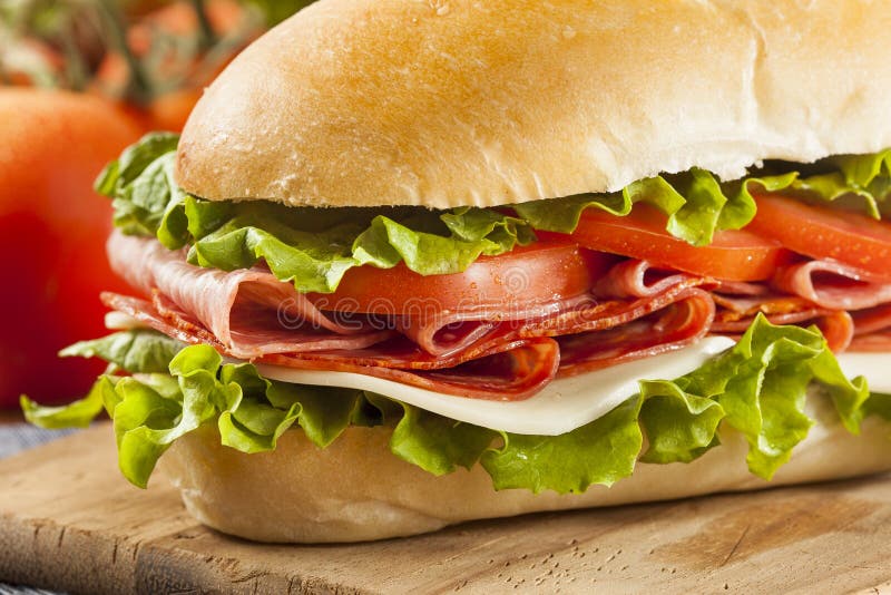 Homemade Italian Sub Sandwich royalty free stock photos Homemade Italian Sub Sandwich royalty free stock photos