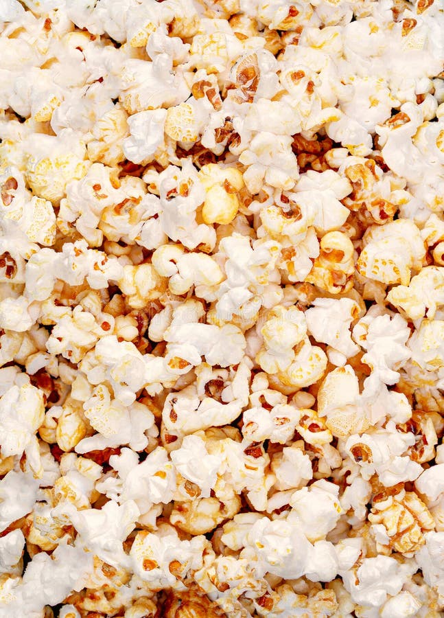 Homemade Kettle Corn Popcorn on Black Background with Copy Space. Top