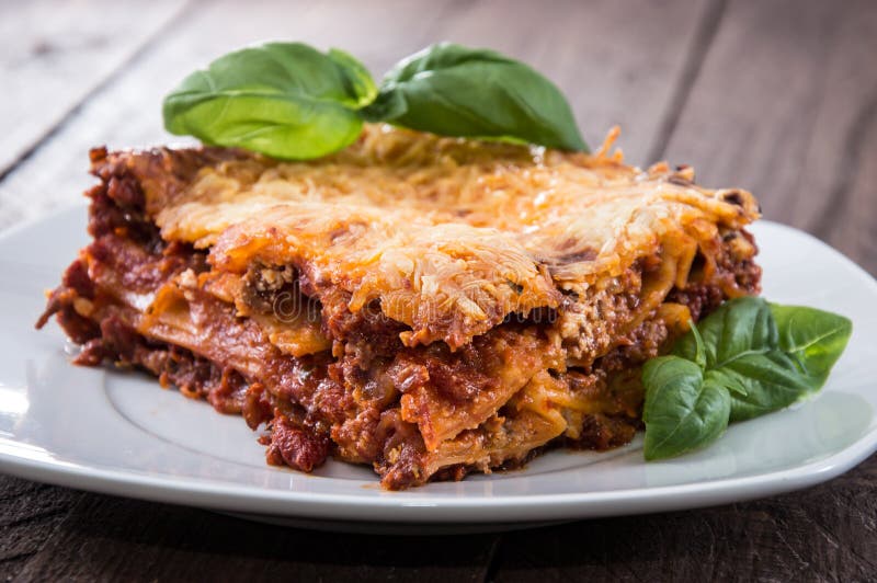 Homemade Lasagne on a Plate Stock Image Image of slice, italy 31787345
