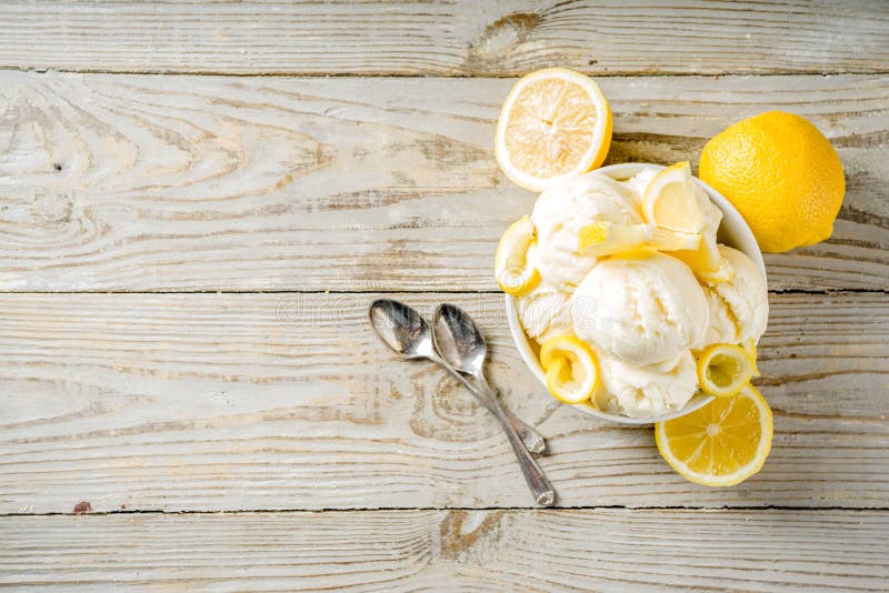 Homemade lemon vanilla ice cream stock image Homemade lemon vanilla ice cream stock image