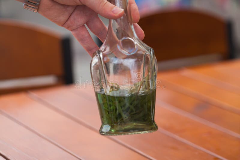 Homemade Liqueur in Glass Bottle Stock Image Image of lisbon, ochre