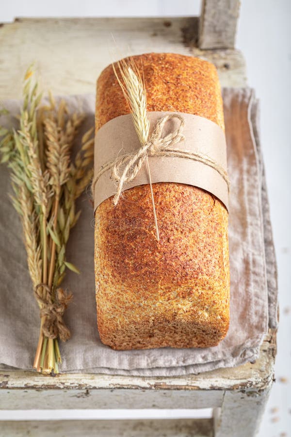 Homemade Loaf of Breads with Grain and Ears Stock Image Image of loaf
