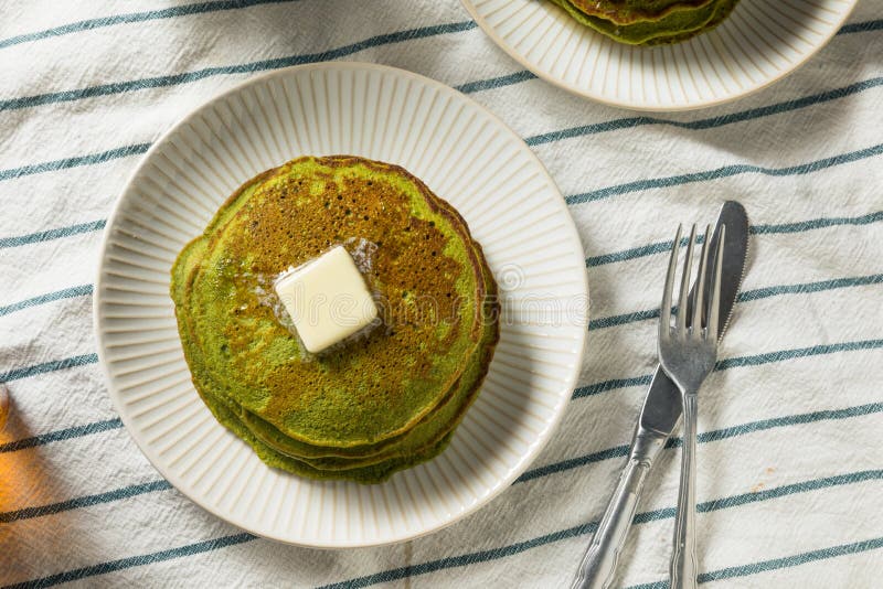 Homemade Matcha Green Tea Pancakes Stock Photo Image of matcha