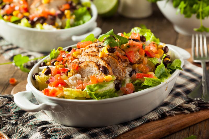 Homemade Mexican Chicken Burrito Bowl royalty free stock image Homemade Mexican Chicken Burrito Bowl royalty free stock image