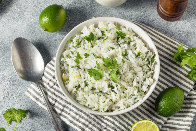 Homemade Mexican Cilantro Lime Rice Stock Photo Image of gourmet