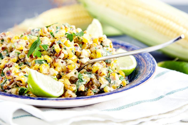 Homemade Mexican Corn Salad stock images Homemade Mexican Corn Salad stock images