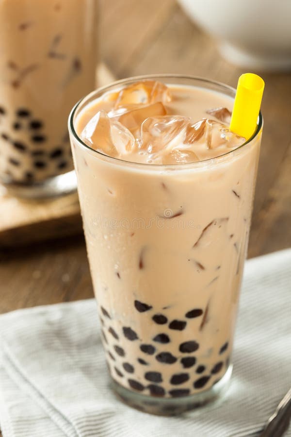 Homemade Milk Bubble Tea with Tapioca Stock Photo Image of pearl