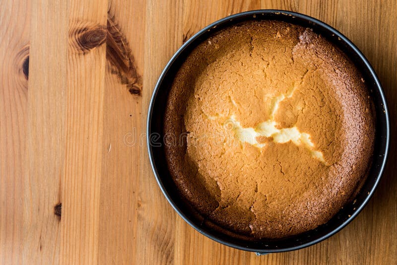 Homemade New York Cheesecake in cake mold copy space. stock images Homemade New York Cheesecake in cake mold copy space. stock images