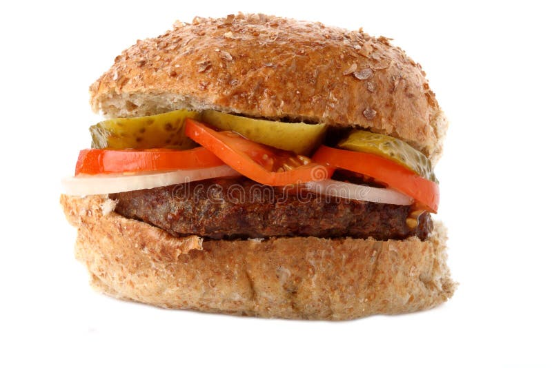 Homemade oatmeal beef burger stock image