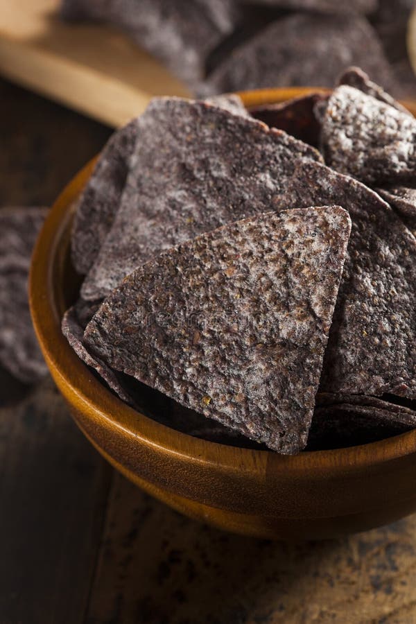 Homemade Organic Blue Corns Chips Stock Photo Image of edible, chip