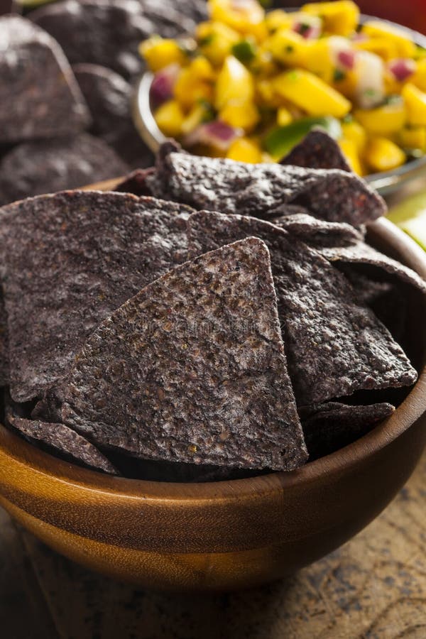 Homemade Organic Blue Corns Chips Stock Image Image of healthy