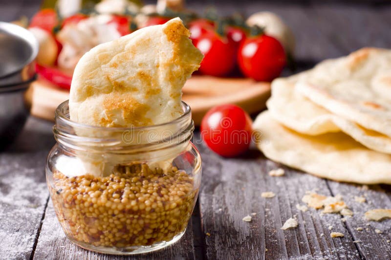 Homemade Organic Pita Bread Stock Image Image of baked, homemade