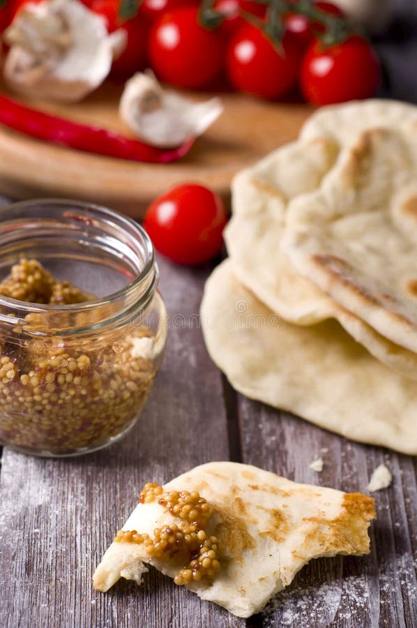 Homemade Organic Pita Bread Stock Image Image of flat, meal 55202297