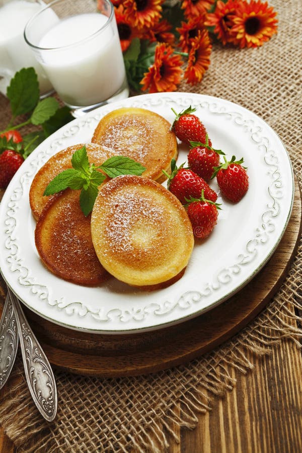Homemade Pancake with Sugar Powder Stock Photo Image of cuisine