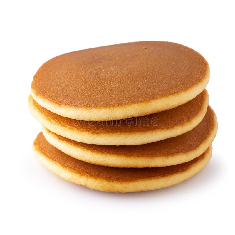 Homemade pancakes isolated on a white background