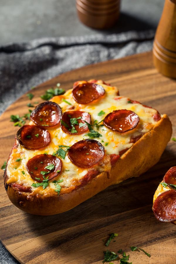 Homemade Pepperoni Pizza Bread Loaf Stock Photo Image of fast, cheese