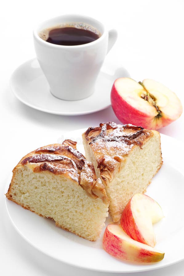 Homemade Pie with Apples and Cup of Coffee Stock Image Image of