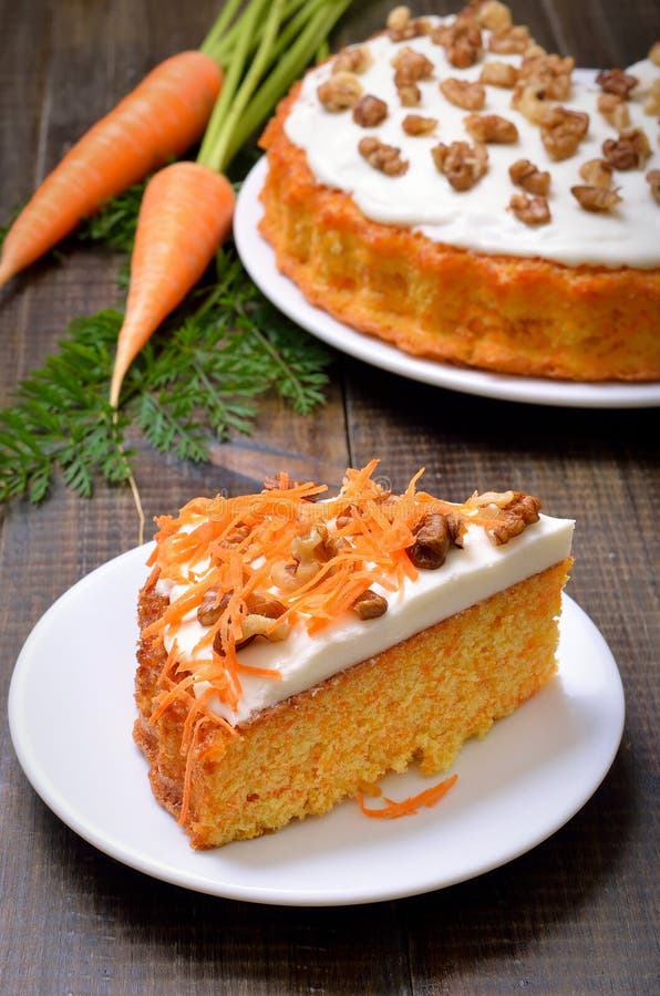 Homemade piece of carrot cake