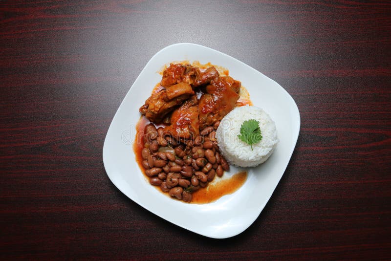 Pig Feet with Rice and Beans Stock Image Image of meat, lunch 264809351