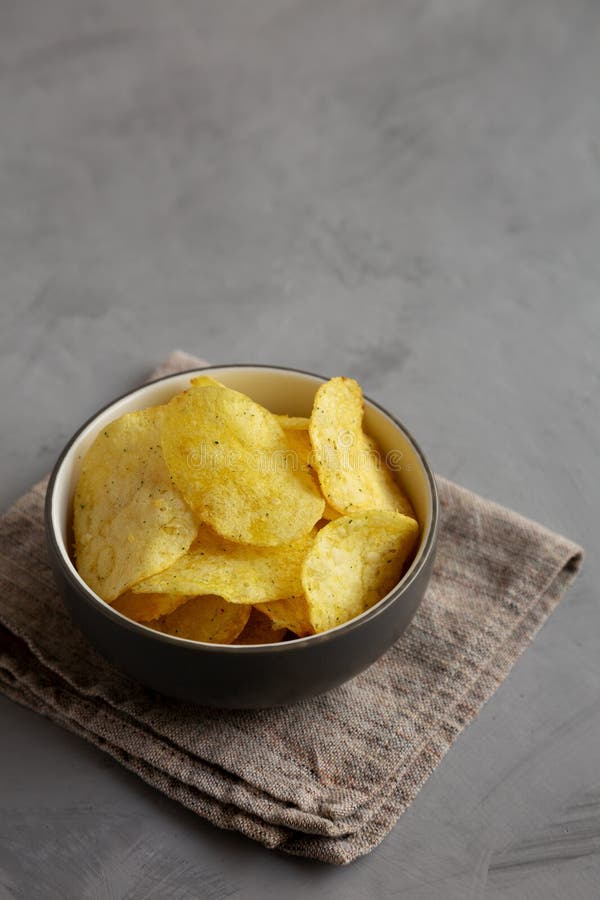 Homemade Potato Chips with Yogurt and Herbs Flavour Stock Photo Image