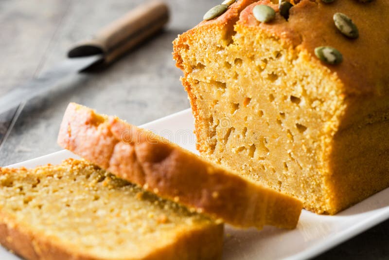 Homemade pumpkin bread on wood stock photography Homemade pumpkin bread on wood stock photography
