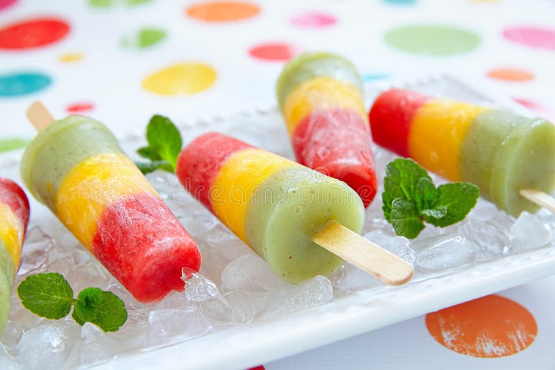 Homemade Pureed Fresh Fruit Popsicles Stock Image Image of berry