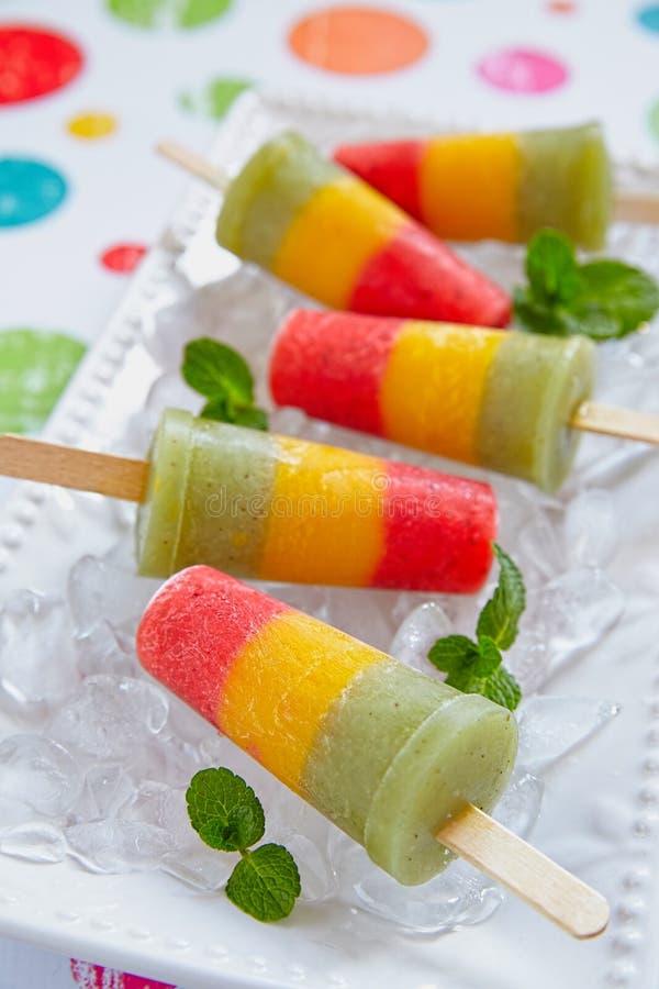 Homemade Pureed Fresh Fruit Popsicles Stock Image Image of berry