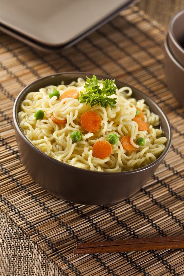 Homemade Quick Ramen Noodles Stock Photo Image of oriental, herbs