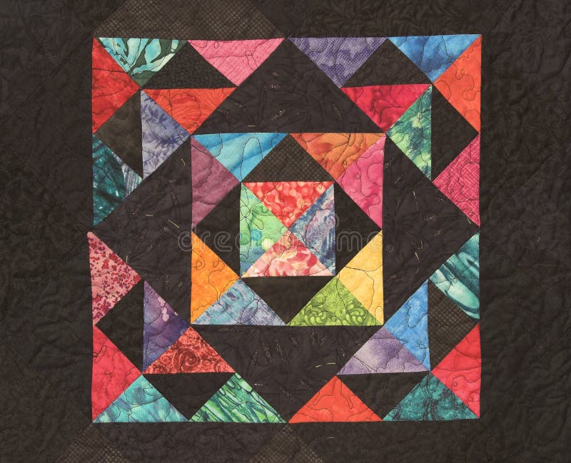 Homemade Quilt with Bright colors royalty free stock image Homemade Quilt with Bright colors royalty free stock image