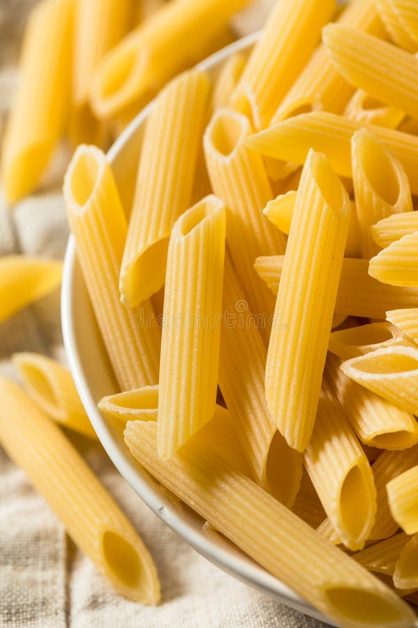Homemade Raw Dry Penne Pasta Stock Photo Image of italy, traditional