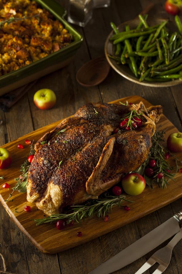 Homemade Roasted Duck with Herbs Stock Image Image of festive, dish