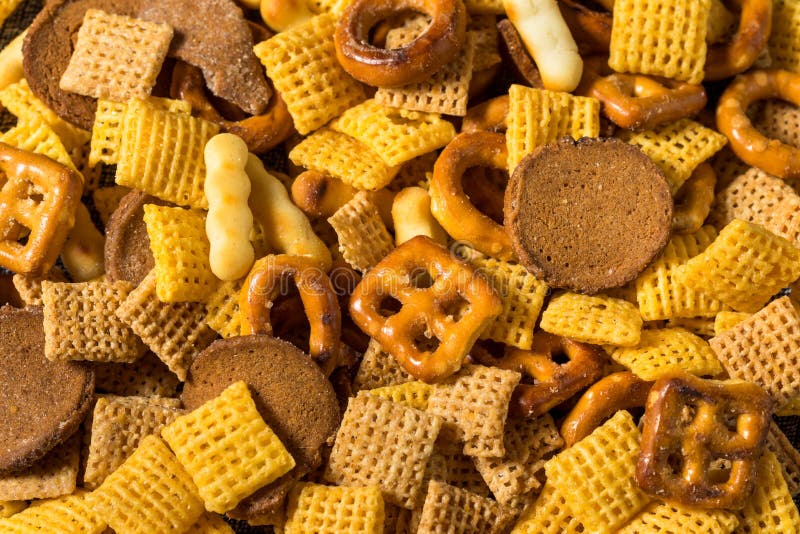 Homemade Salty Party Snack Mix Stock Image Image of fresh, bowl