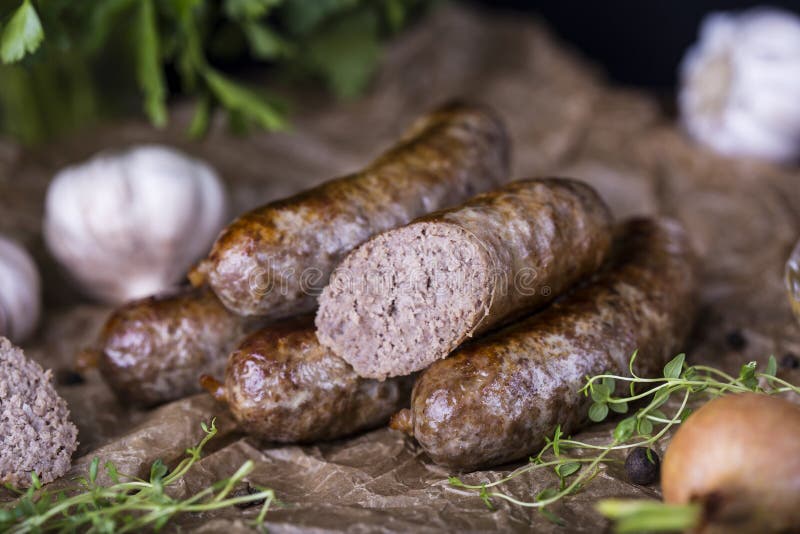 Homemade Sausage of Beef and Venison Stock Photo Image of barbecue