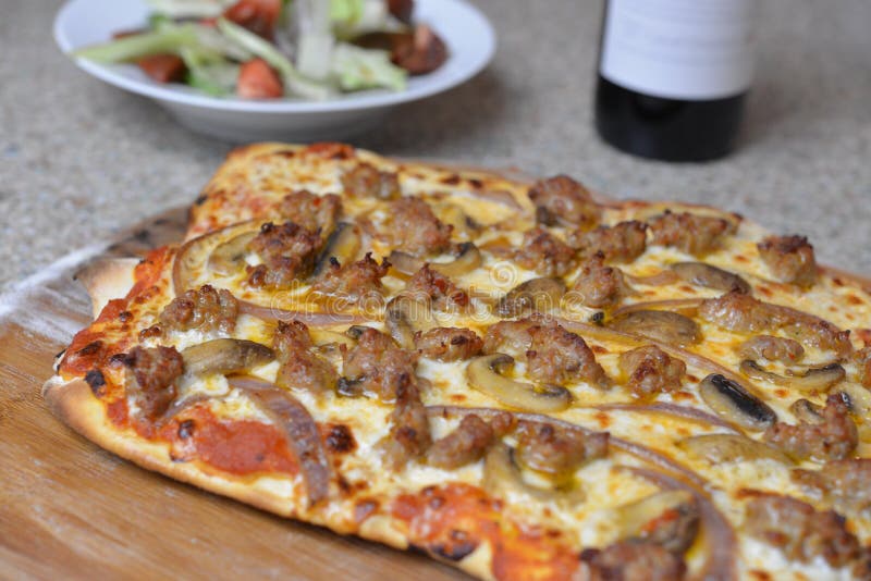 Homemade Sausage Pizza Stock Photo Image 50885351