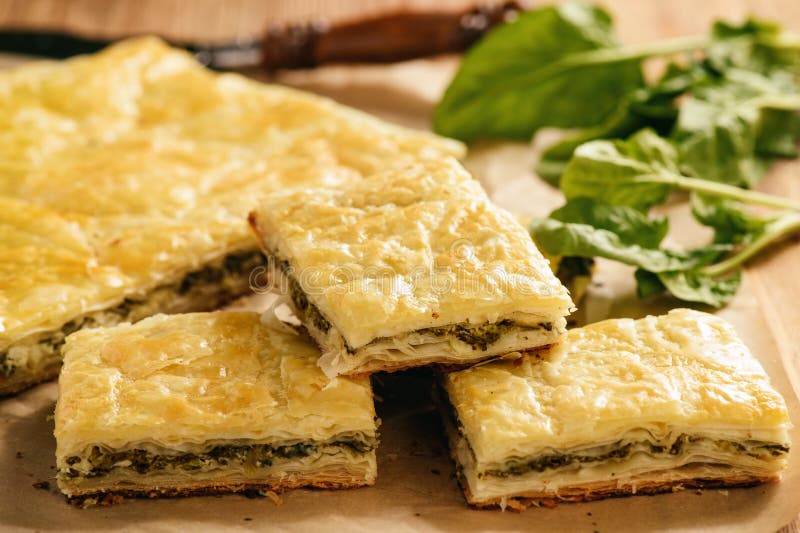 Homemade Savory Pie with Spinach and Ricotta. Stock Image Image of