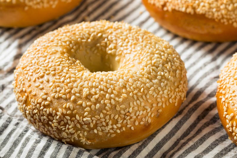 Homemade Sesame Seed Bagels Stock Image Image of grain, crust 149727483