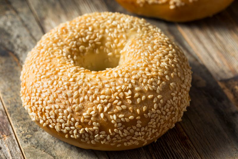 Homemade Sesame Seed Bagels Stock Photo Image of nutrition, grain