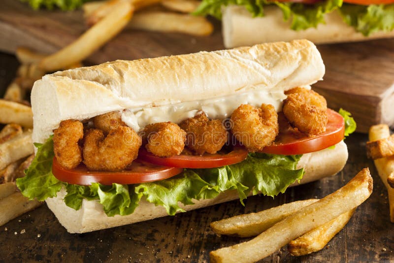 Homemade Shrimp Po Boy Sandwich