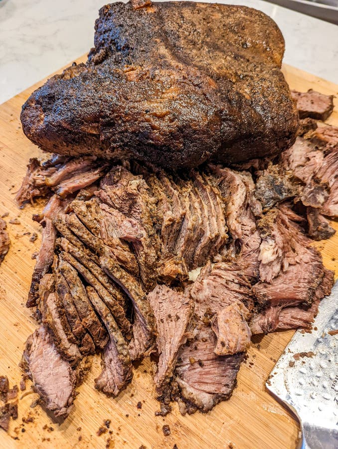 Homemade Smoked Barbecue Beef Brisket Stock Photo Image of spicy