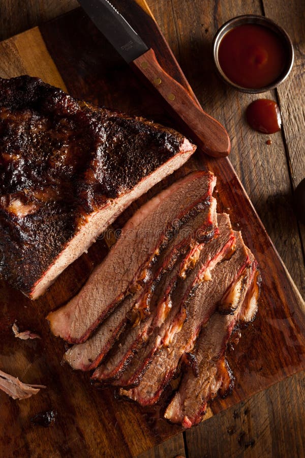 Homemade Smoked Barbecue Beef Brisket stock photos Homemade Smoked Barbecue Beef Brisket stock photos