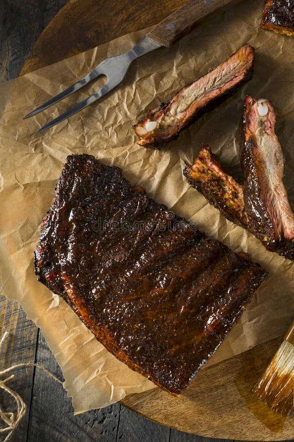 Homemade Smoked Barbecue St. Louis Style Pork Ribs Stock Photo - Image ...