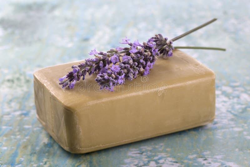 Homemade Soap with Lavender Flowers