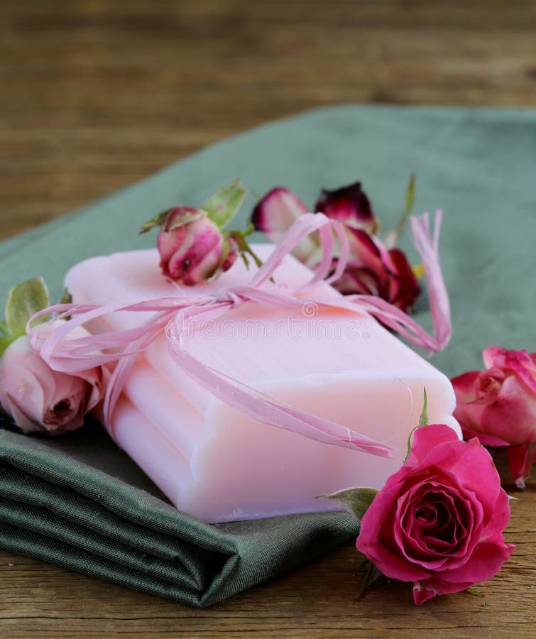 Homemade soap with roses stock photo. Image of beauty 33813238
