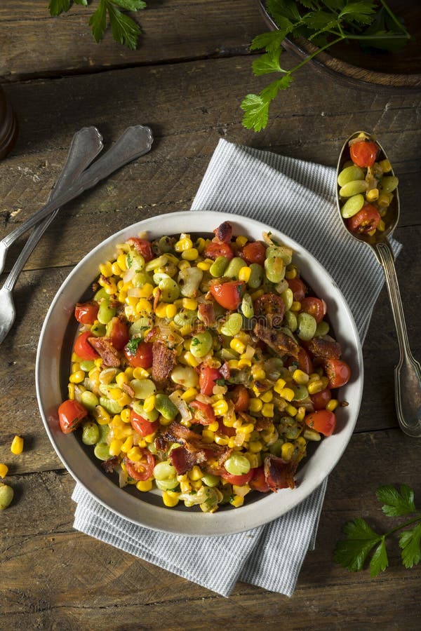Homemade Succotash with Lima Beans Stock Photo - Image of corn, peas ...
