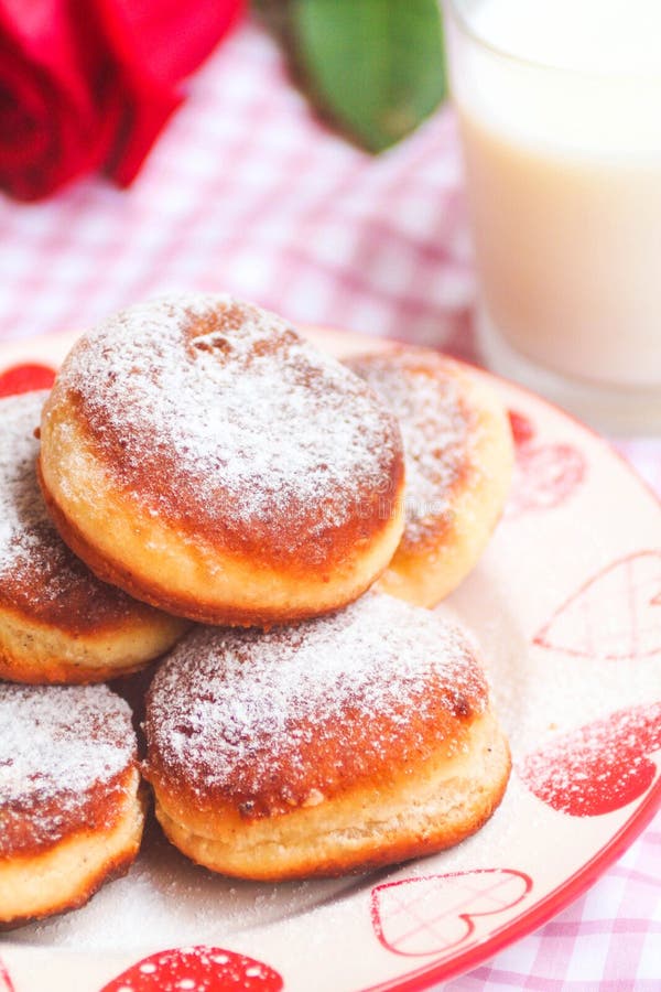 Homemade sweet donuts with jam stock images Homemade sweet donuts with jam stock images