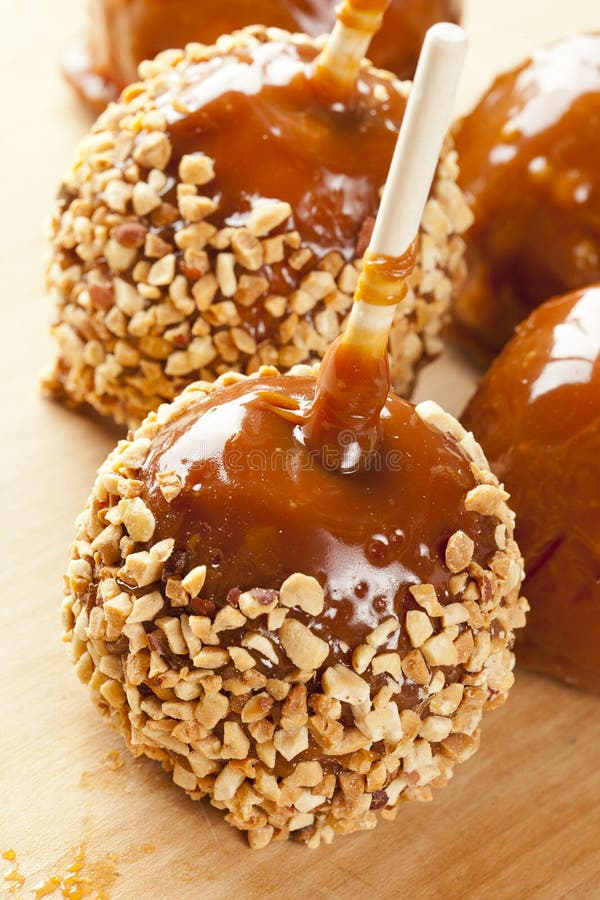 Homemade Taffy Apple with Peanuts Stock Image Image of autumn, sweet