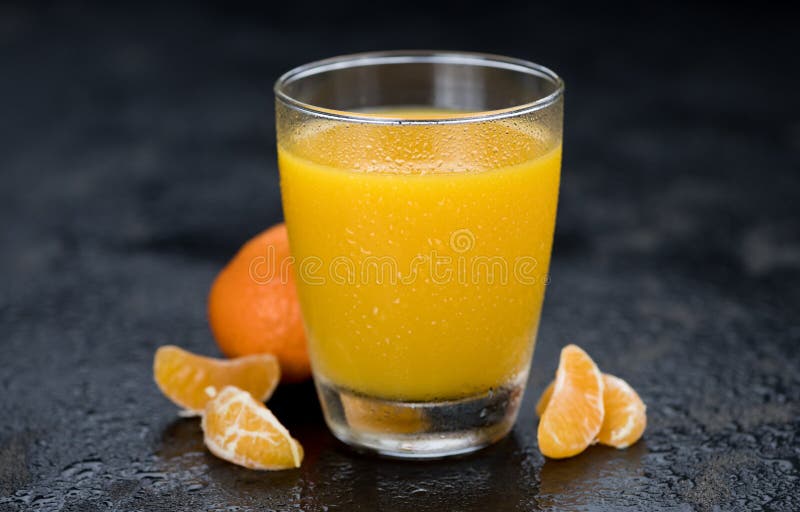 Homemade Tangerine Juice Close-up Shot Stock Image - Image of nobody