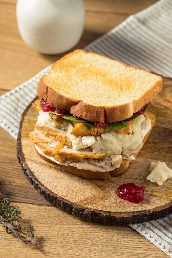 Homemade Thanksgiving Leftover Turkey Sandwich Stock Photo - Image of ...
