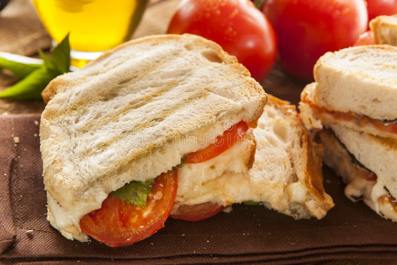 Homemade Tomato and Mozzarella Panini Stock Photo Image of mozzarella